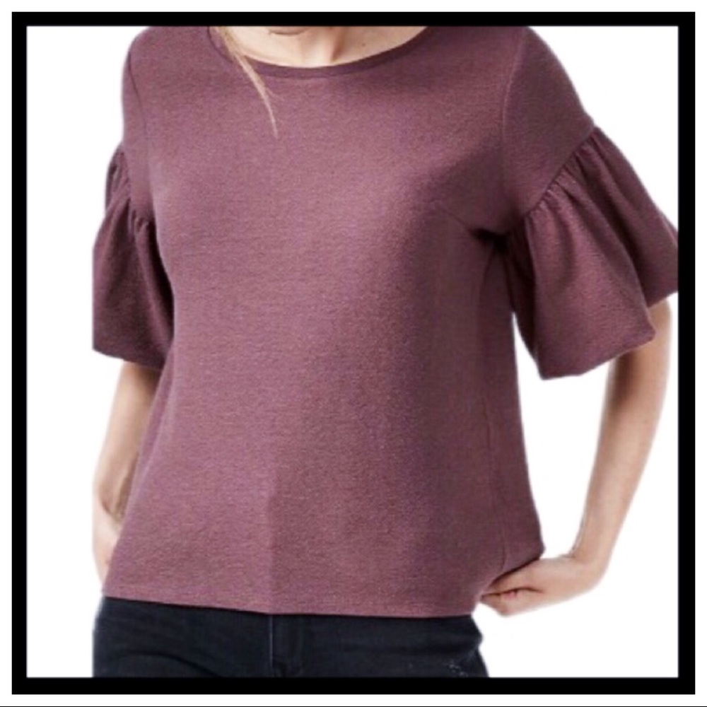 [express] Cropped Puff Sleeve Top